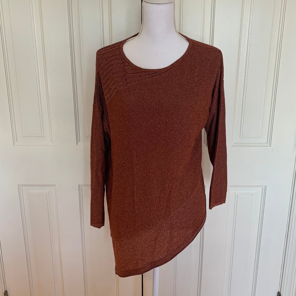 Metallic Gold & Copper Sparkle Holiday Sweater